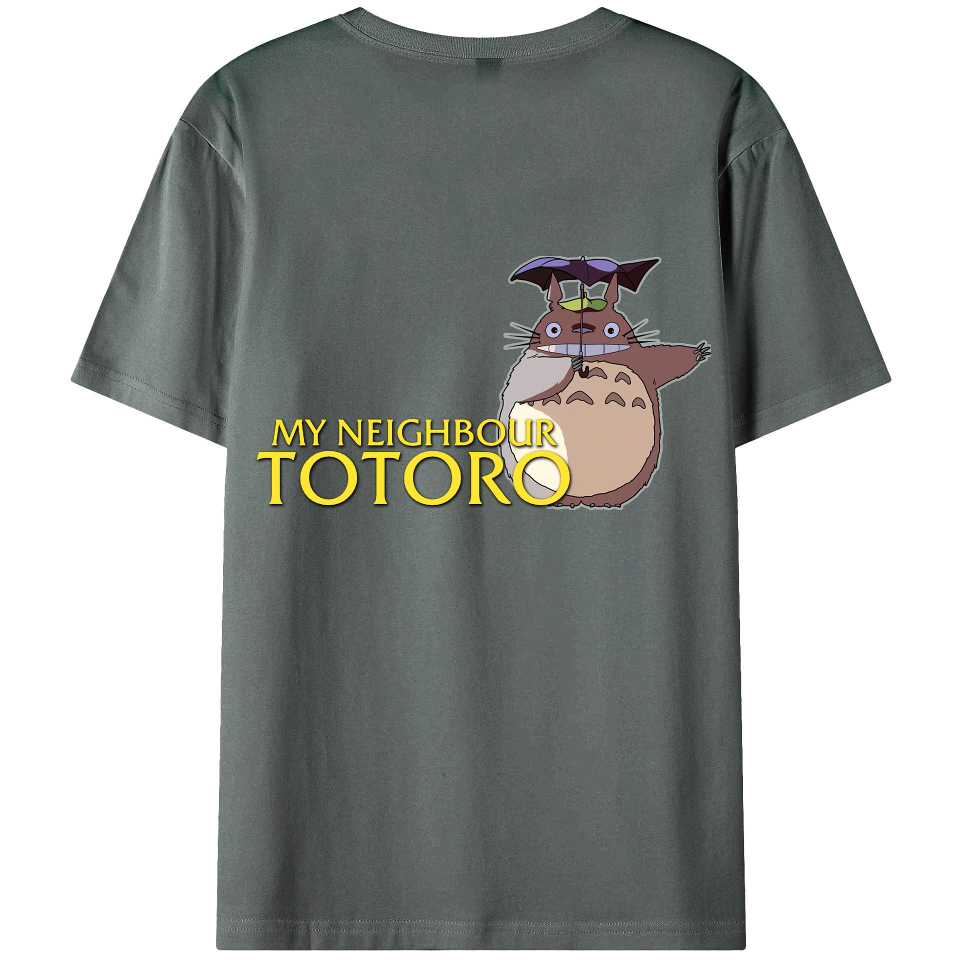 （画像用） となりのトトロ 草壁メイ 草壁サツキ My Neighbor Totoro Satsuki Kusakabe Mei Kusakabe 綿100％ メンズ半袖Tシャツ（バックプリント） 通気性